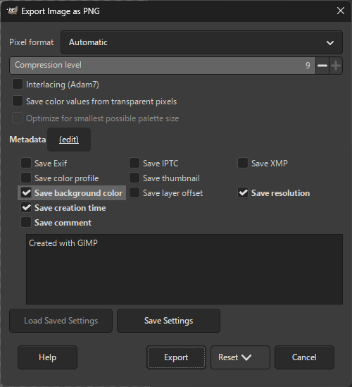 Export PNG to preserve background color